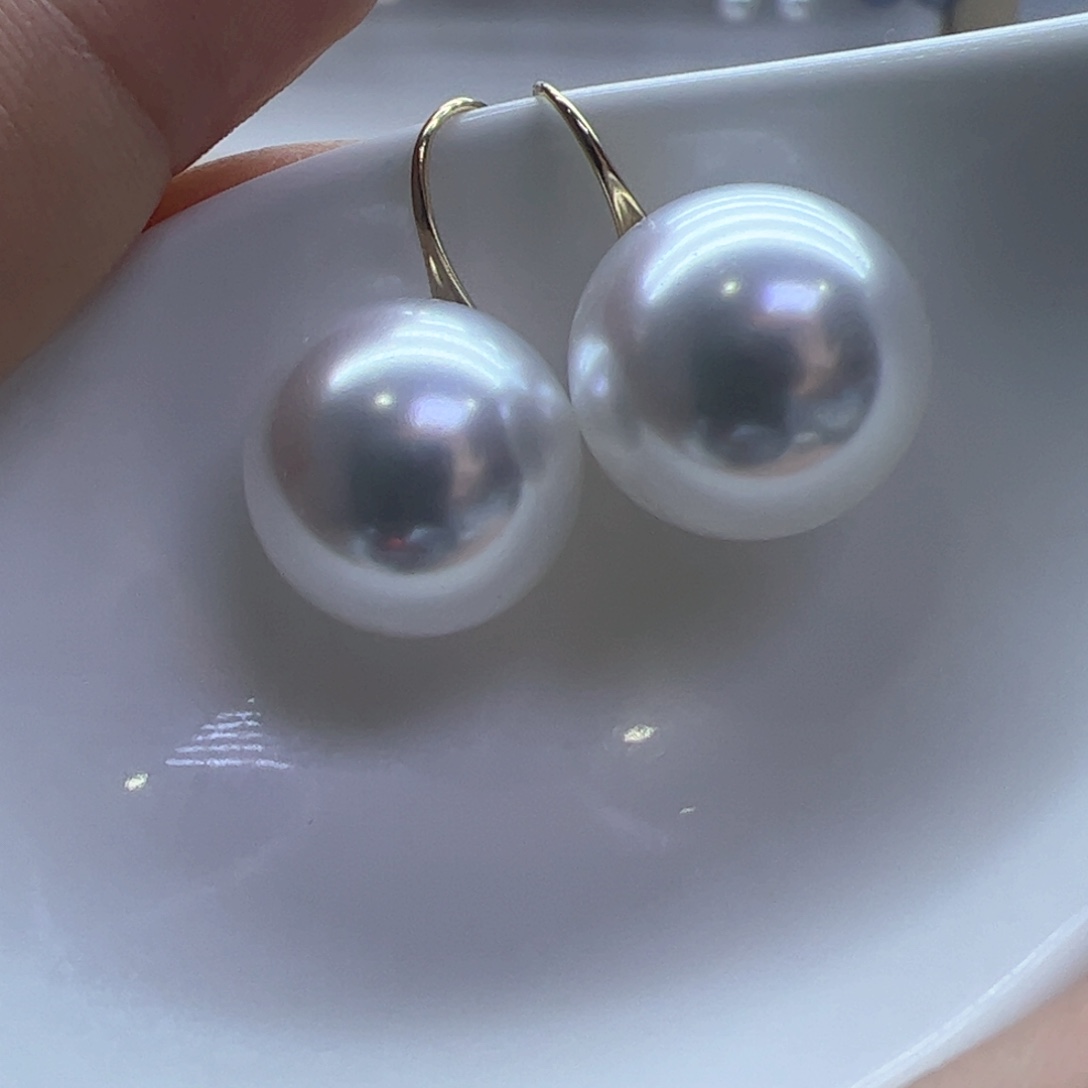 淡水珍珠耳饰18K金镶嵌