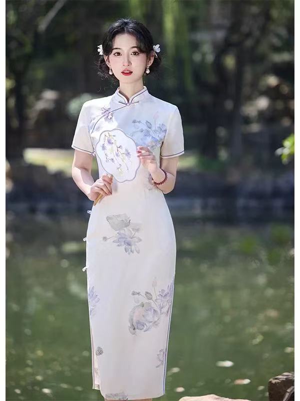 A055（荷花）时尚旗袍