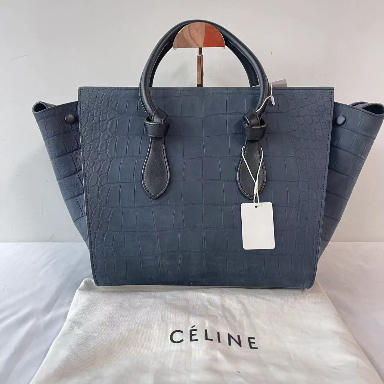 95新 Celine/思琳 黑色秋千包手提包单肩包04-34