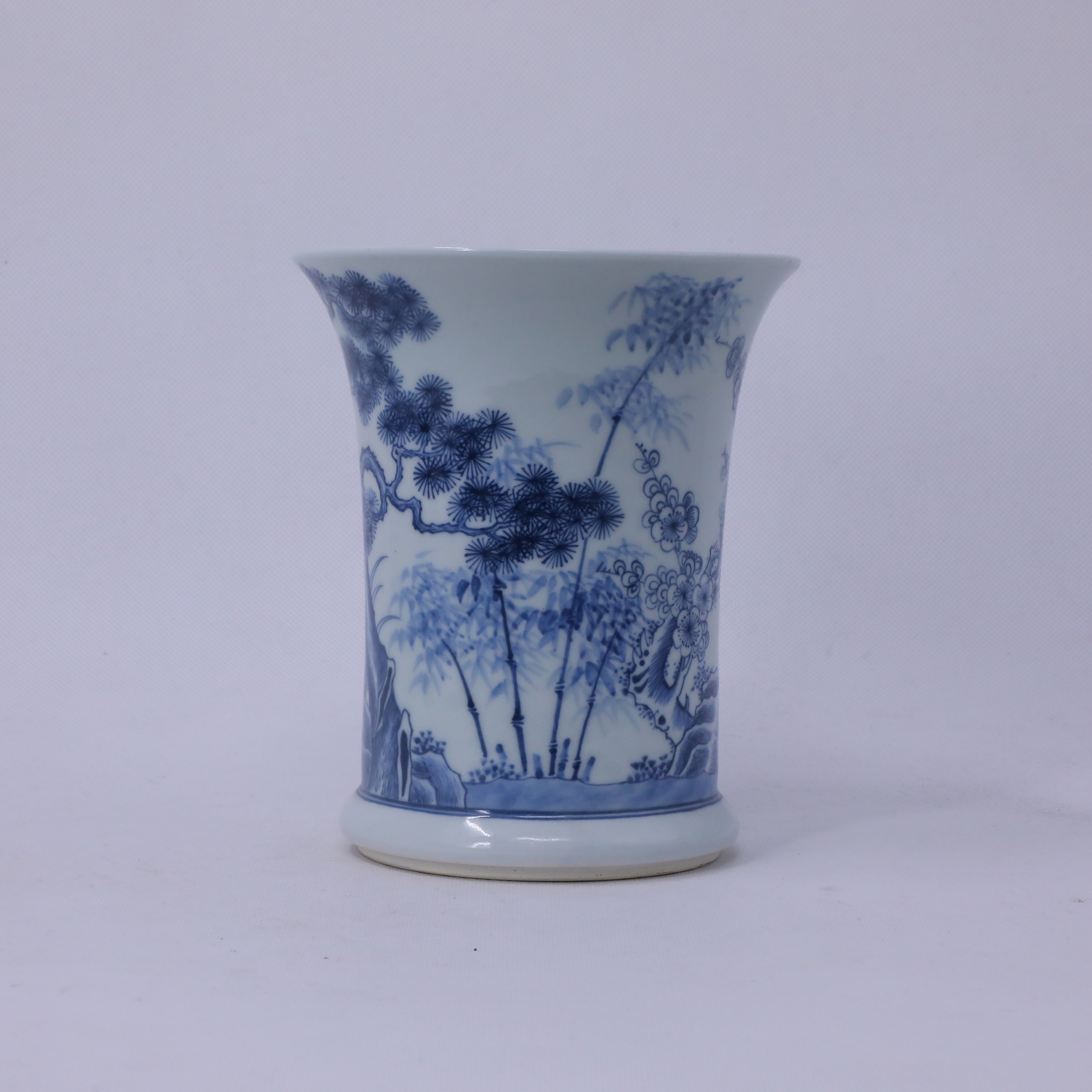 古陶瓷/青花岁寒三友纹笔筒LOT5241