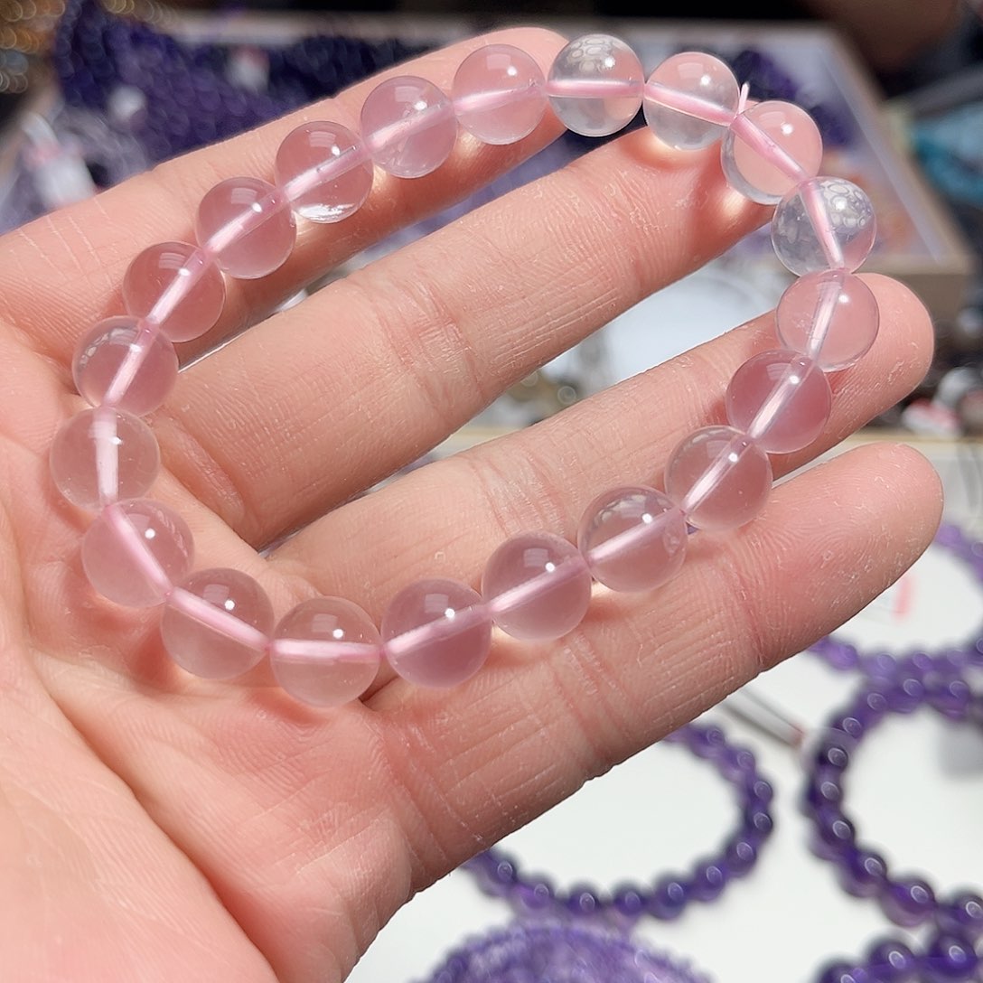水晶手链未镶嵌莫粉10mm