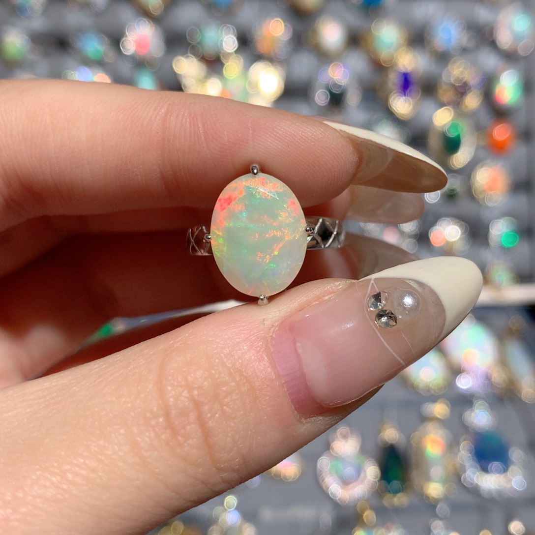 欧泊福利戒指w银S925镶嵌?****?