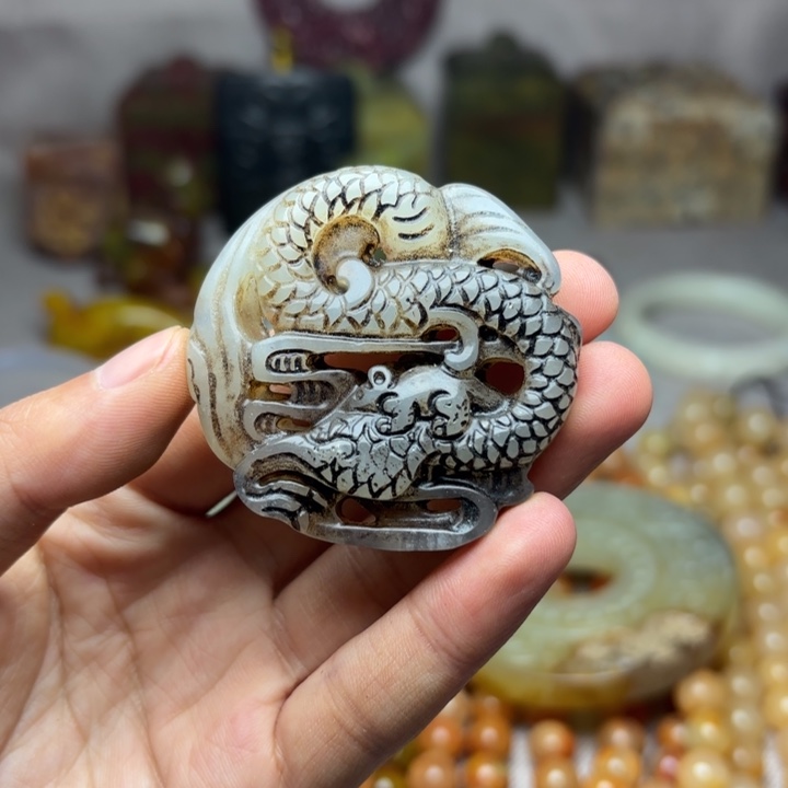 白玉菩提吊坠———-