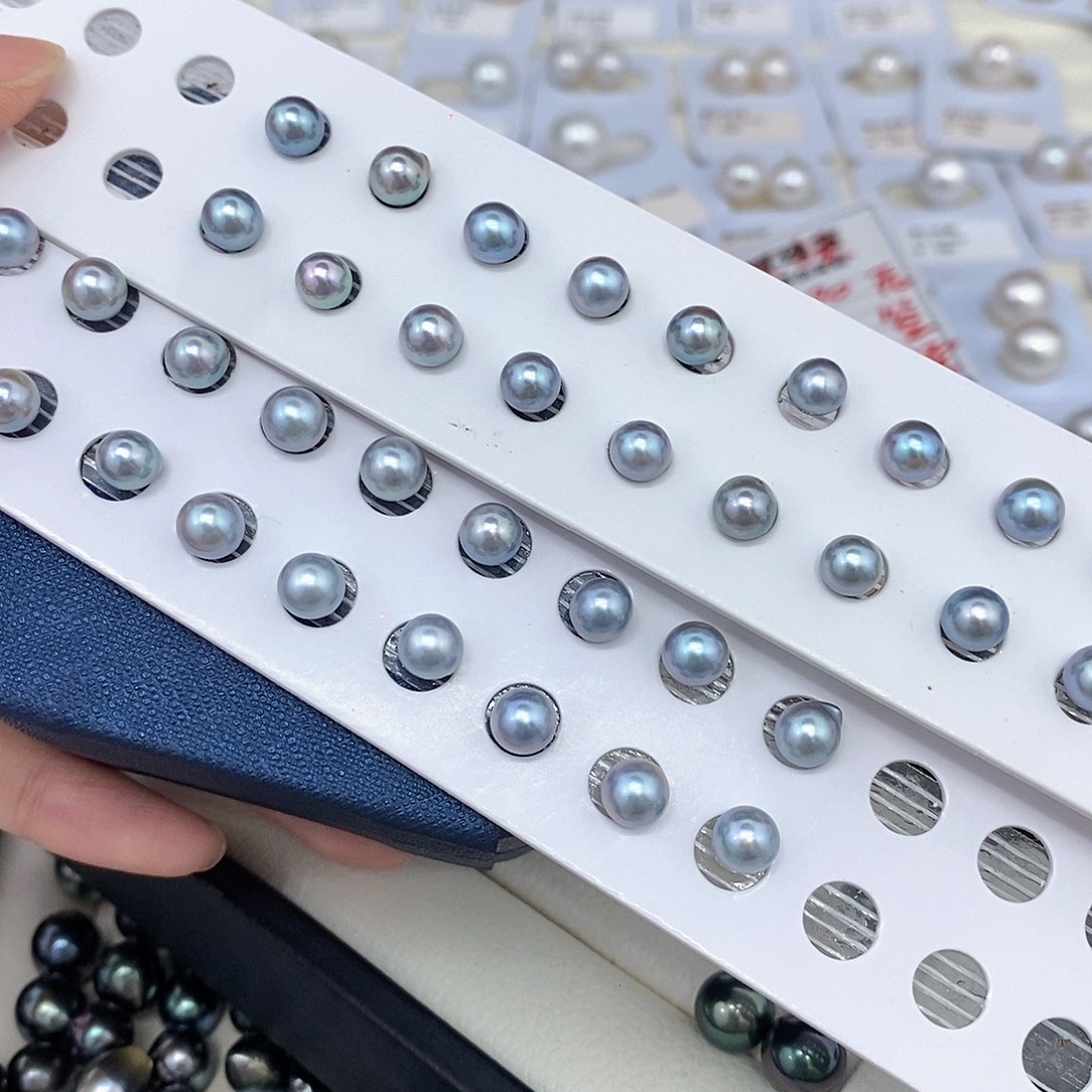 未镶嵌耳饰海水珍珠5.5-6mm真多麻对珠