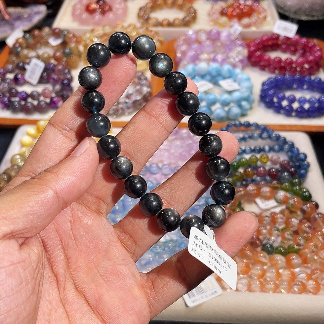 海蓝宝石手链未镶嵌地狱之眼海蓝宝9.7mm