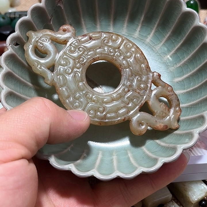 摆件中**化瓷器老物件摆件手工