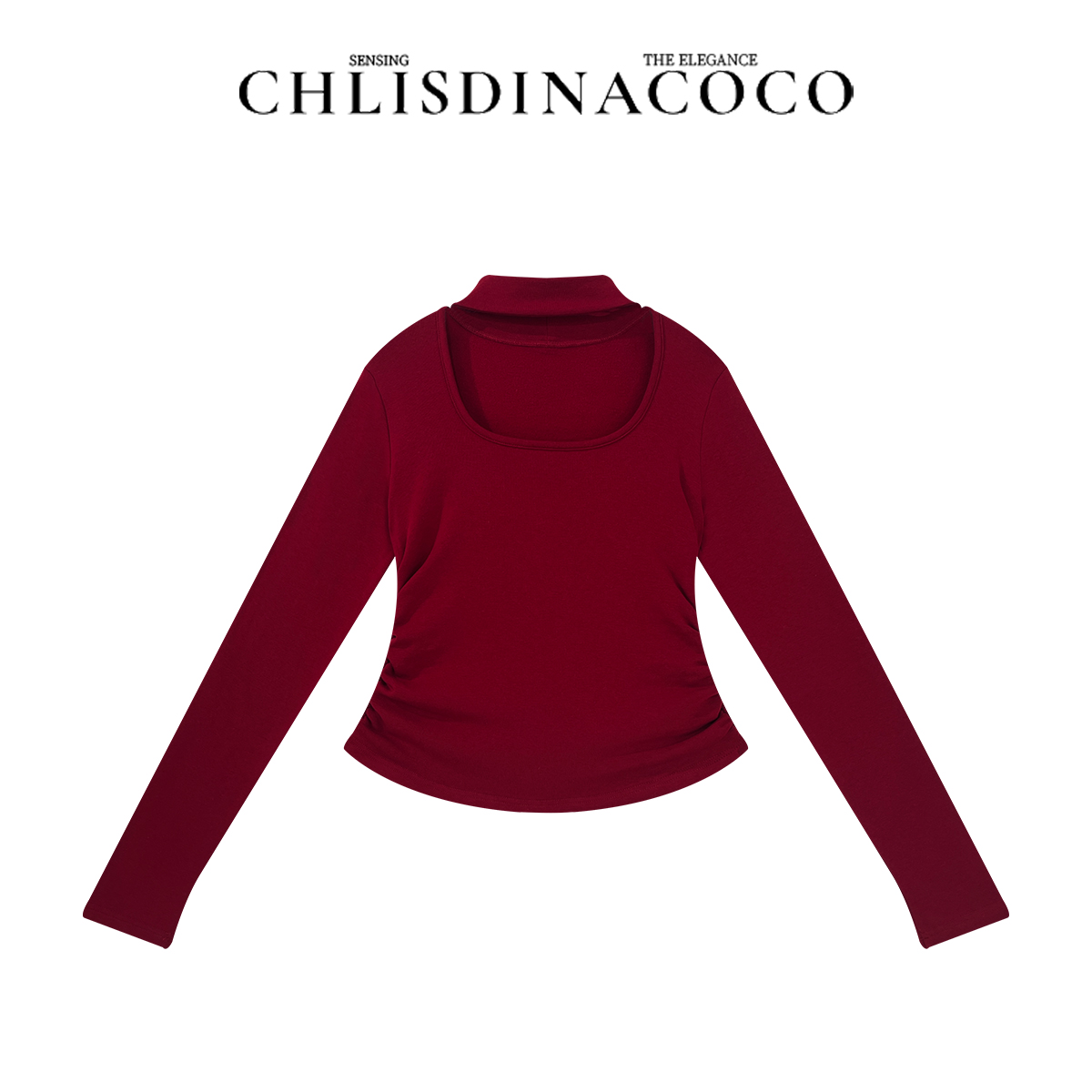 |迟到的coco|高定秋冬棉简约加绒挂脖上衣L3SY71771