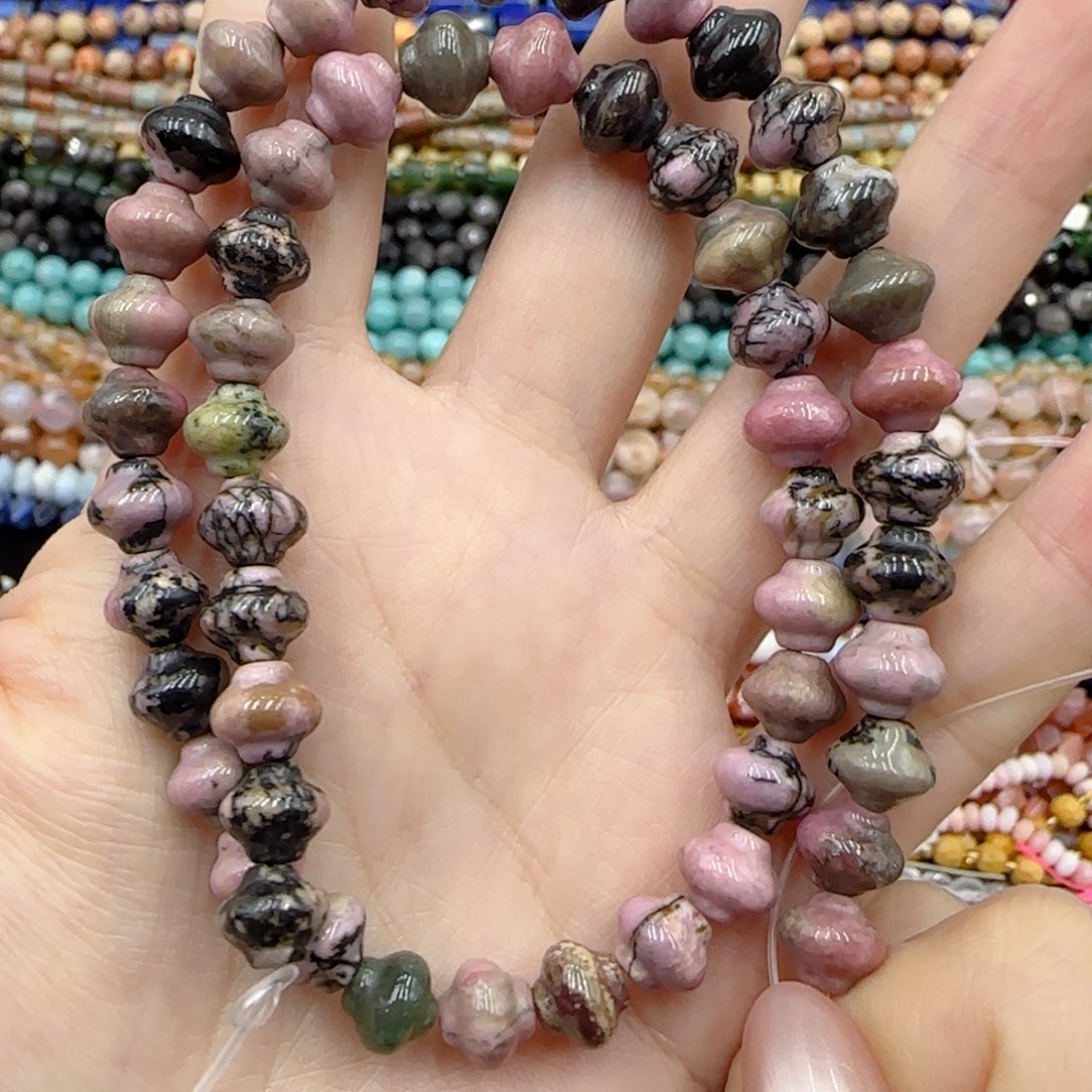 玛瑙/玉髓未镶嵌珠宝半成品蔷薇灯笼一条卡8