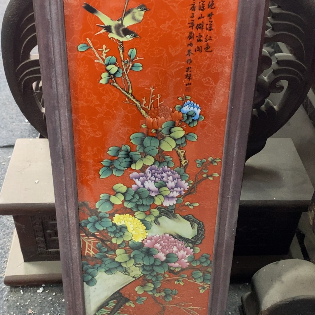 瓷片55*21 景德镇瓷板画柴窑烧制