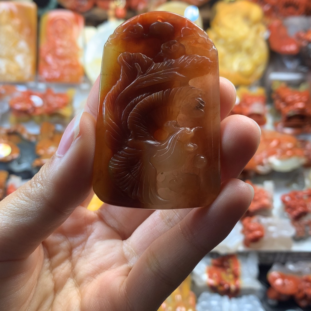 石英质玉（黄龙玉）挂件未镶嵌