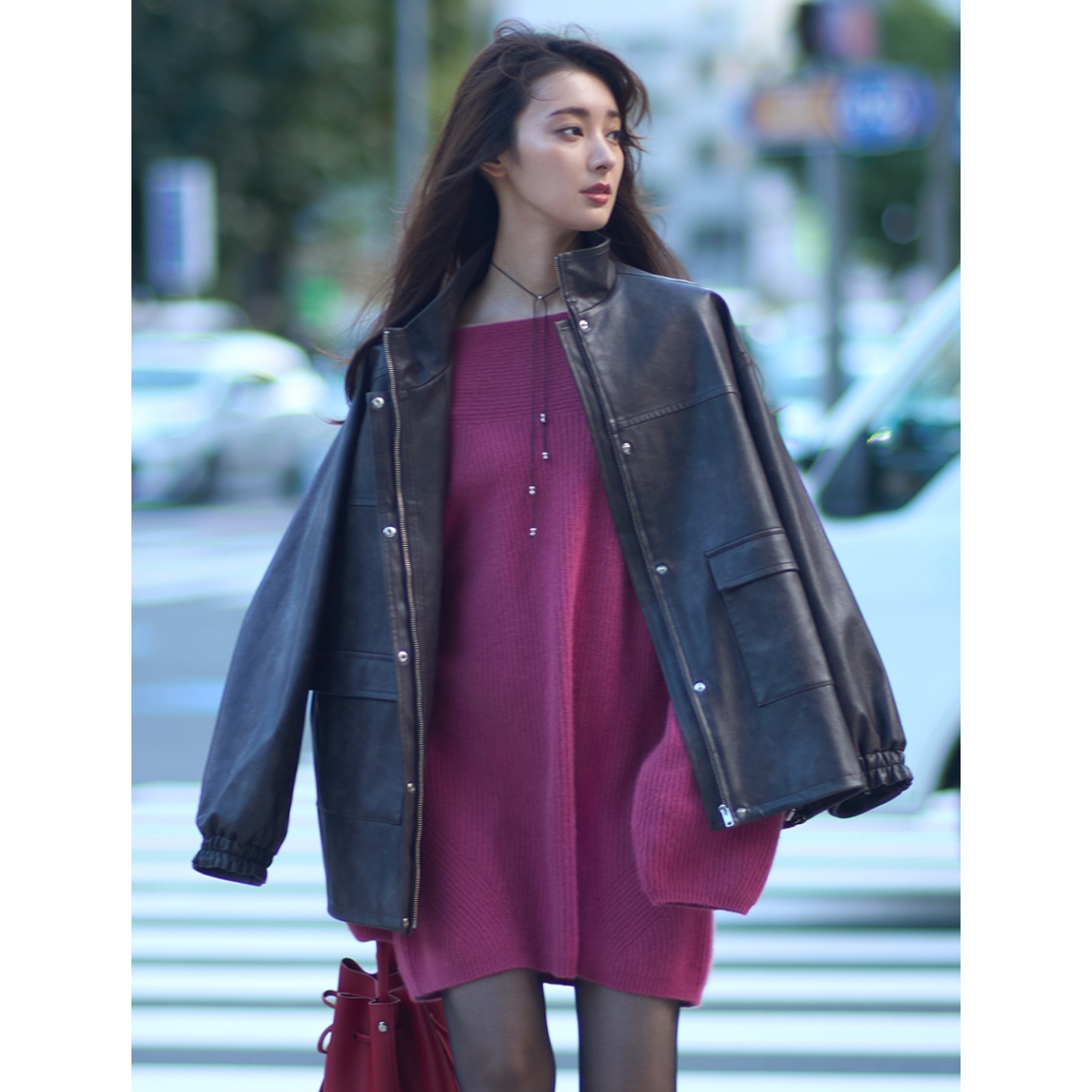 【MonTendre】 杂志画报款 F 复古G1气质显瘦宽松飞行夹克休闲时尚