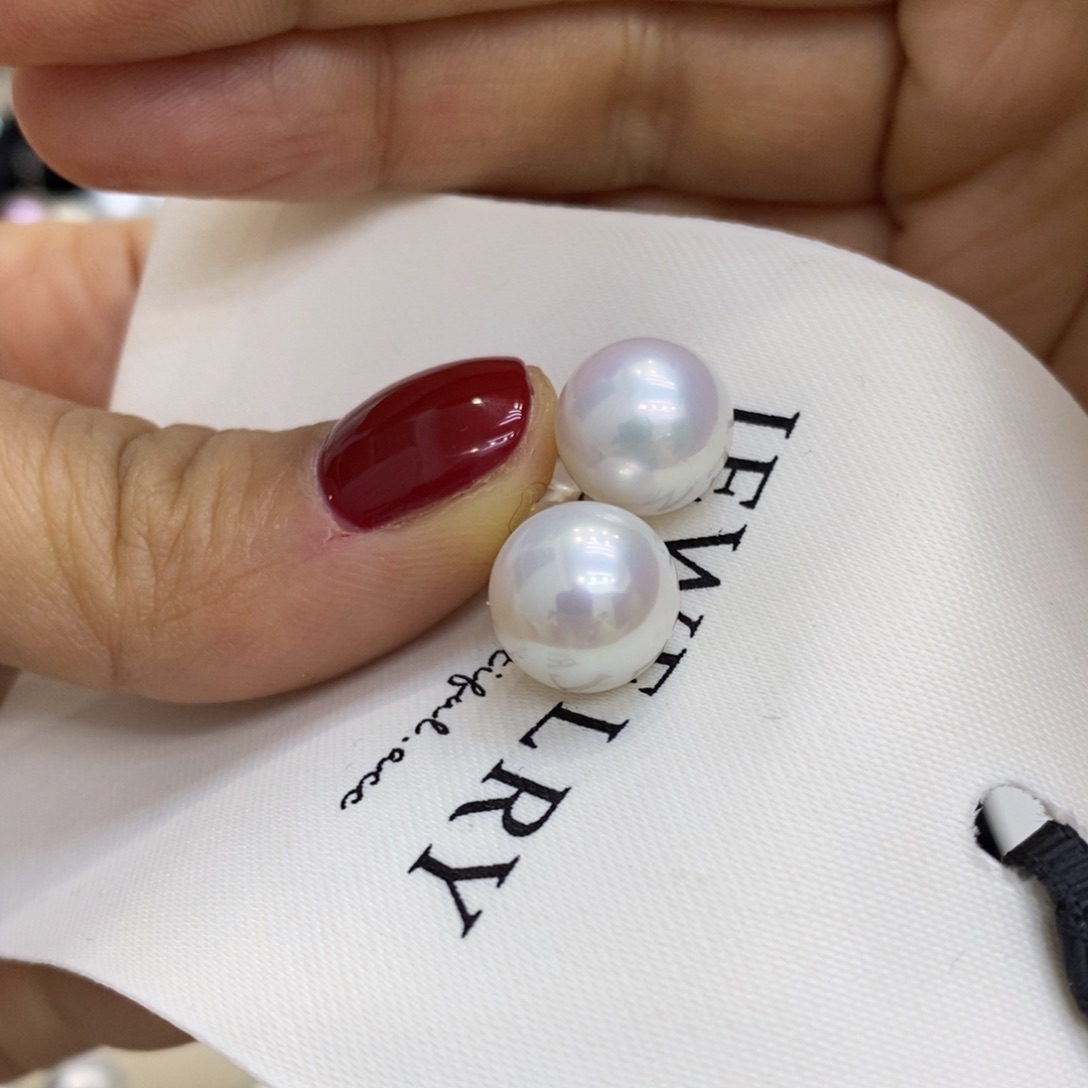 淡水珍珠耳饰18K金镶嵌