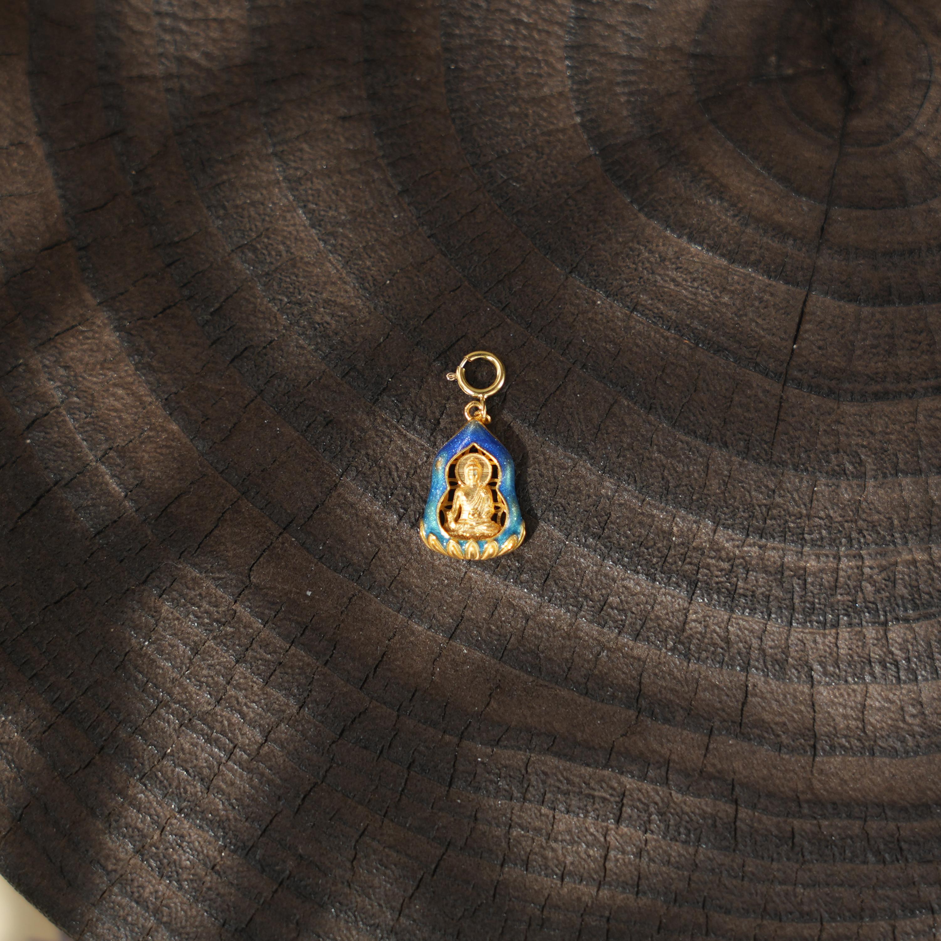 福康-18K金烧蓝吊坠