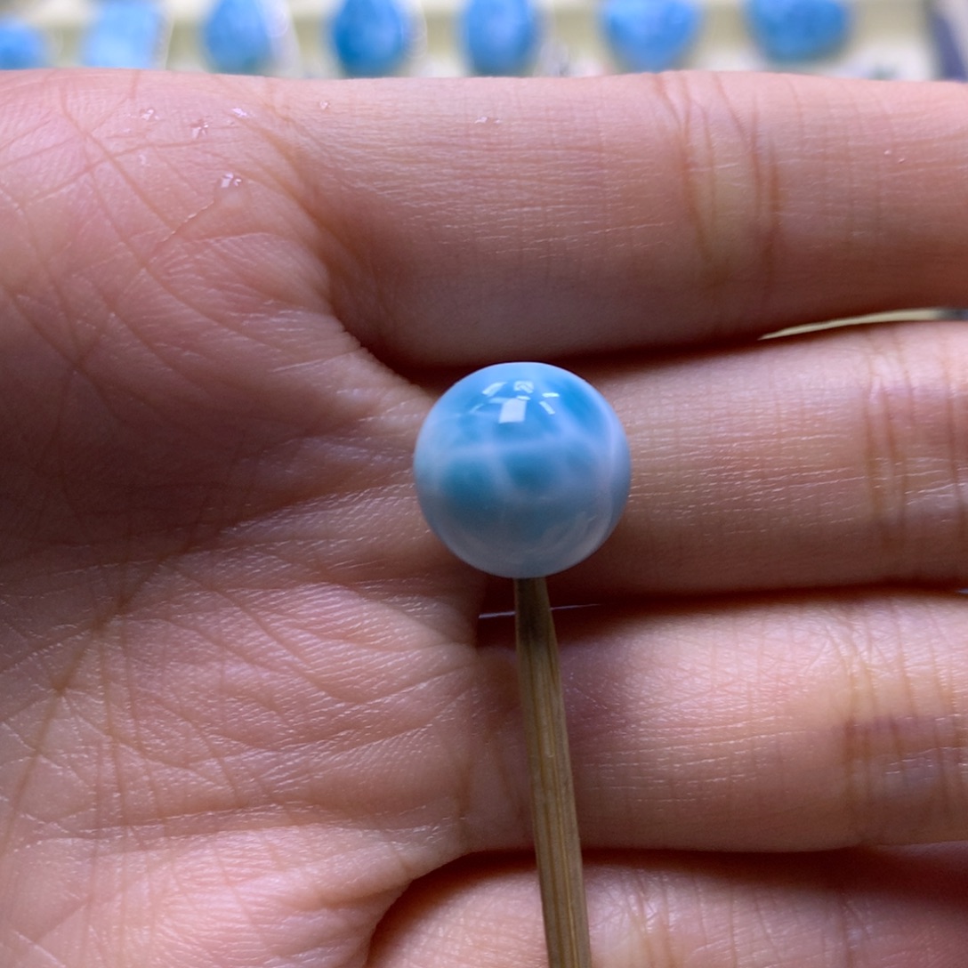 针钠钙石（海纹石）未镶嵌珠宝半成品12m单珠色差略异