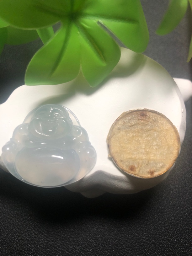 天然缅甸翡翠A货一刀切冰佛公