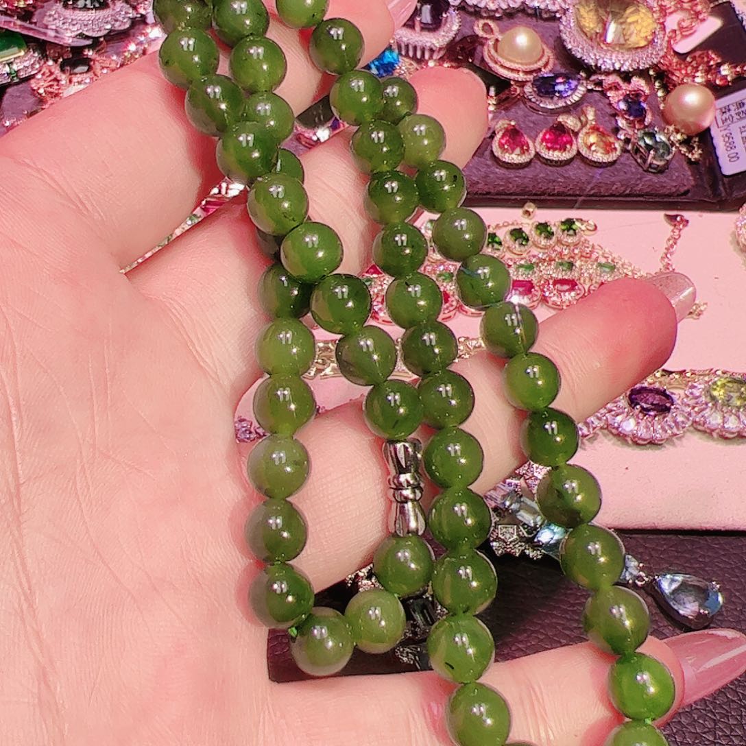 和田玉（碧玉）套链未镶嵌