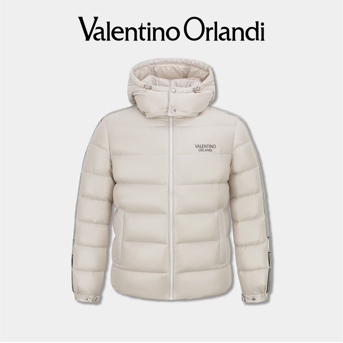 华伦天奴.奥兰迪男士冬季B版时尚百搭黑白撞色羽绒服1VR175445