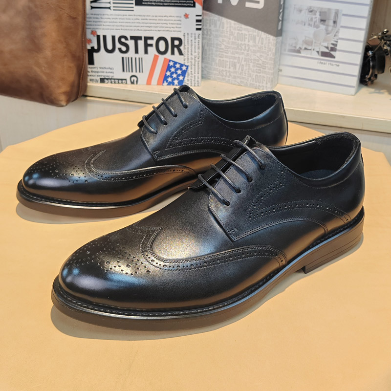 布洛克男鞋高端轻奢德比皮鞋真皮夏季2025新款男士商务休闲英伦风