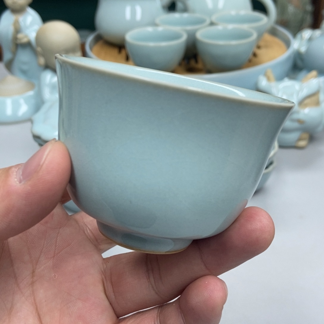 瓷赵琳老师铃铛杯马*数天青色