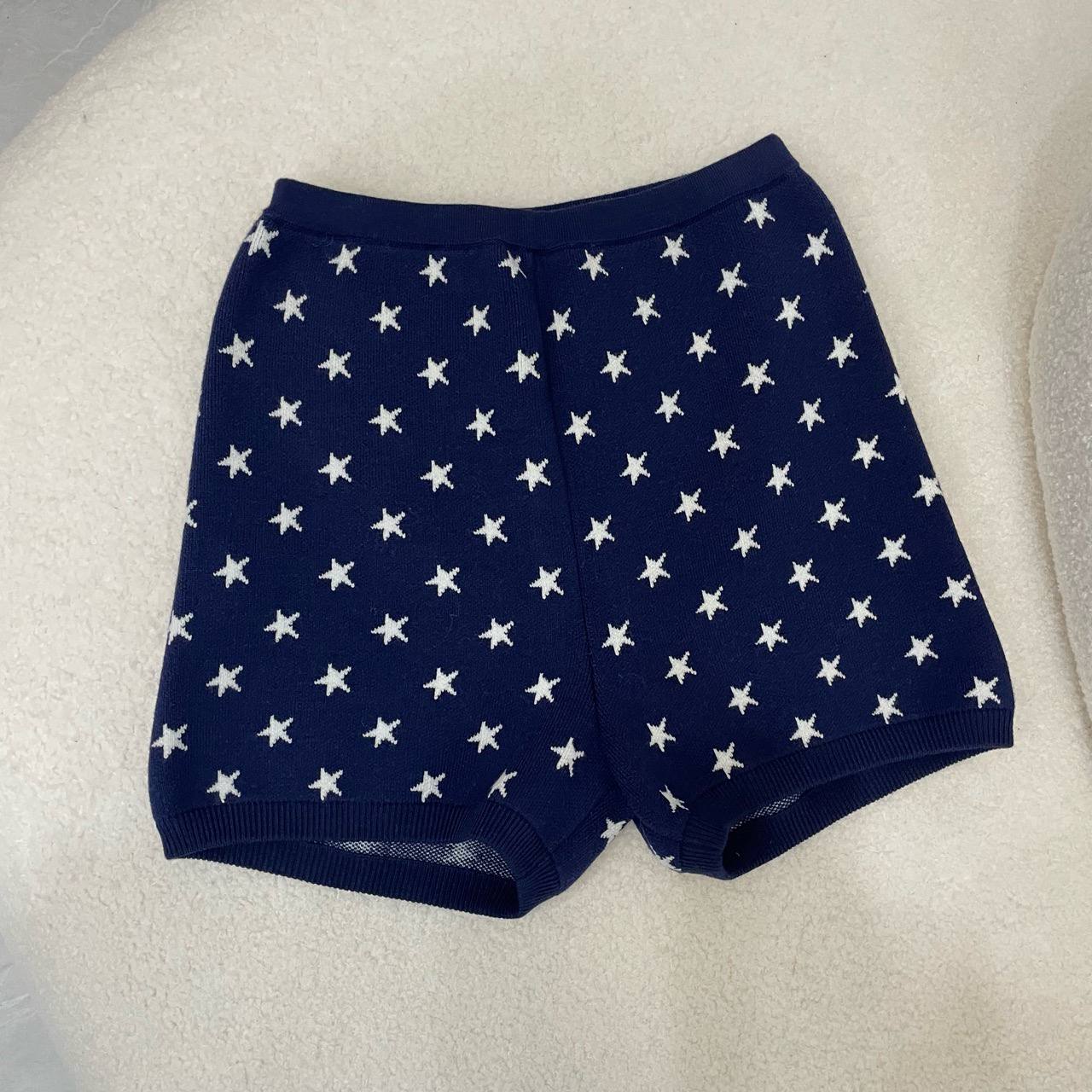 99新 MIU MIU/缪缪 MiuMiu/缪缪/蓝色针织短裤/尺码36/WX109030