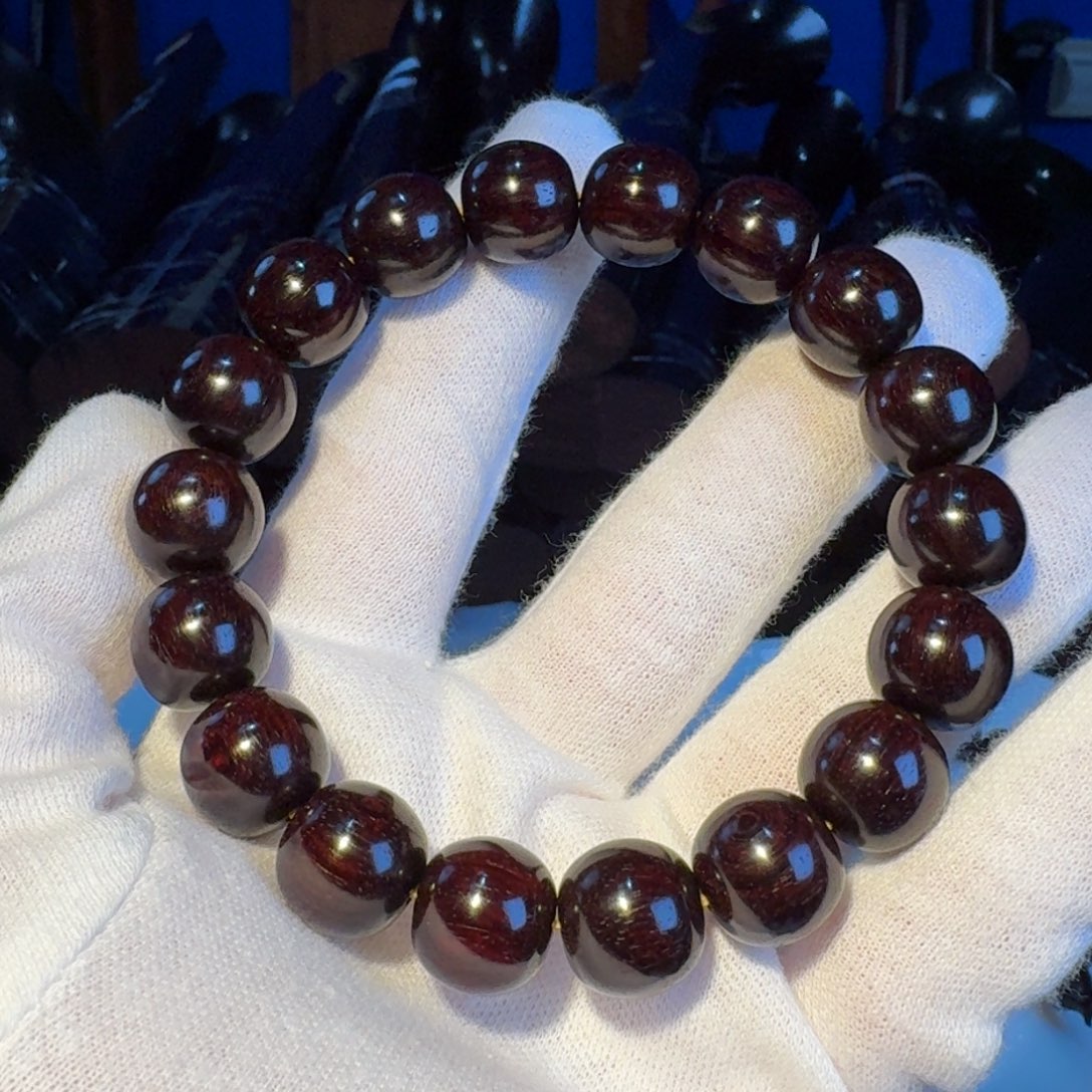 小叶紫檀手串/手链H*n高精尖作品极限弧高油密三味线古琴料