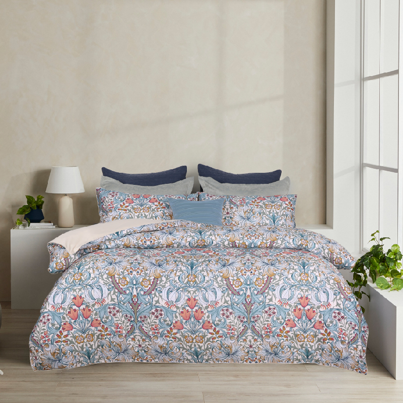 床品四件套【莱斯特】高品质透气亲肤印花60支精梳缎纹棉被罩床品