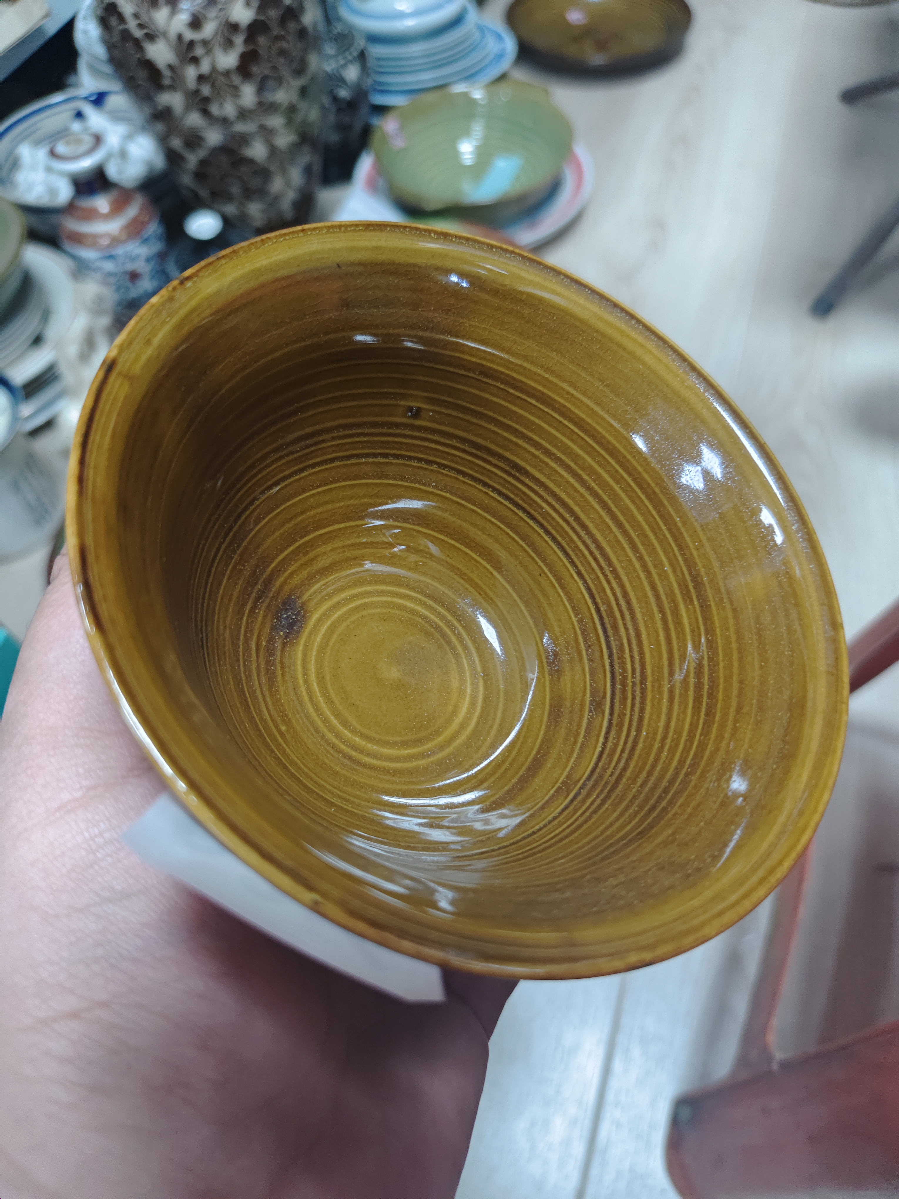 瓷片黄金柚小碗一个