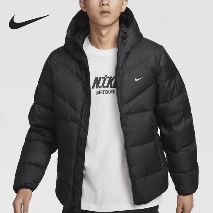 NIKE/耐克2025年新男子连帽休闲夹克保暖运动羽绒服外套HQ4183010