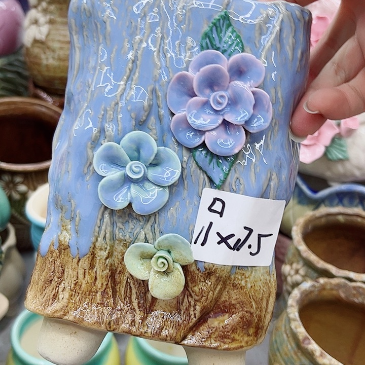 多肉绿植陶瓷花盆9.9包邮，有孔