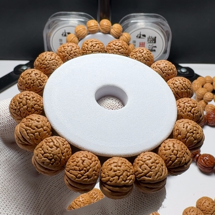 桃核手串沽*密纹小蚂蚁桃核手串