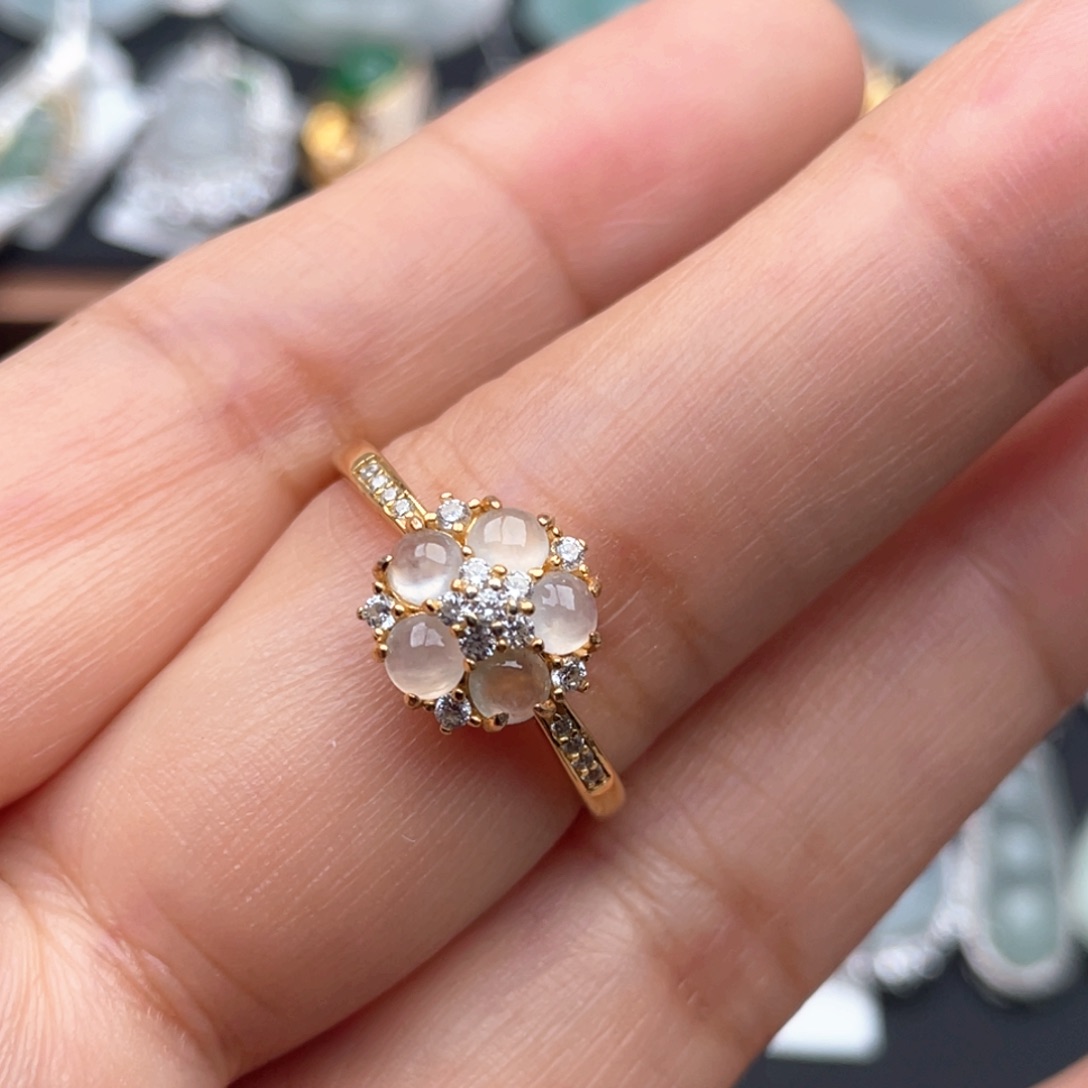 翡翠银S925镶嵌戒指