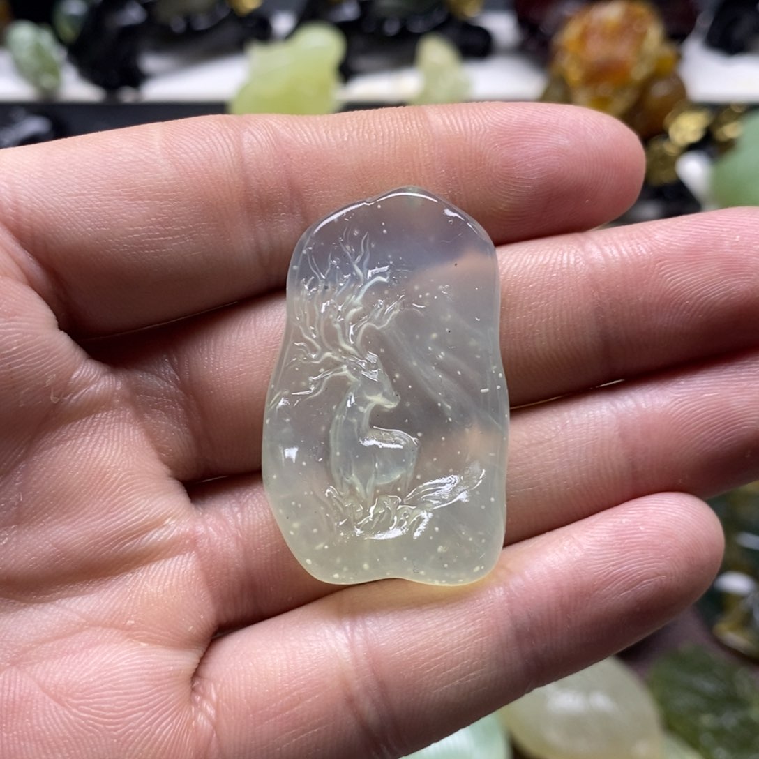 岫玉一路有你吊坠未镶嵌