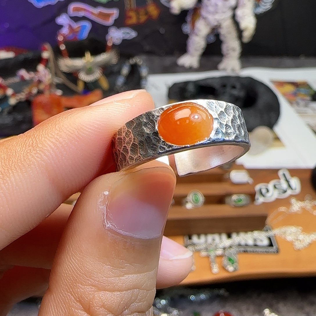 元***翡翠银S925镶嵌戒指