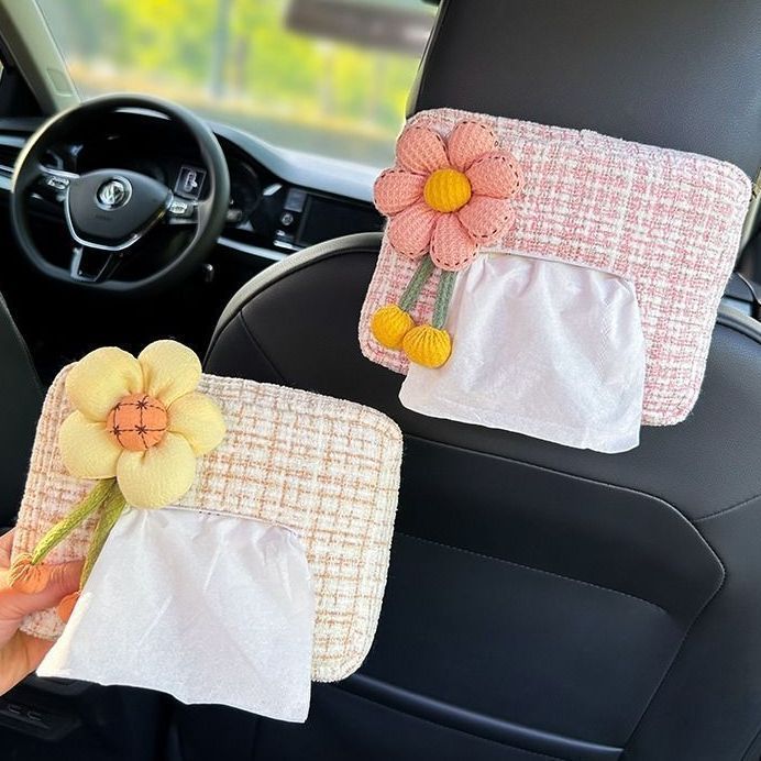 车载纸巾盒汽车抽纸盒车用纸袋车内挂袋创意可爱装饰品挂式扶手箱