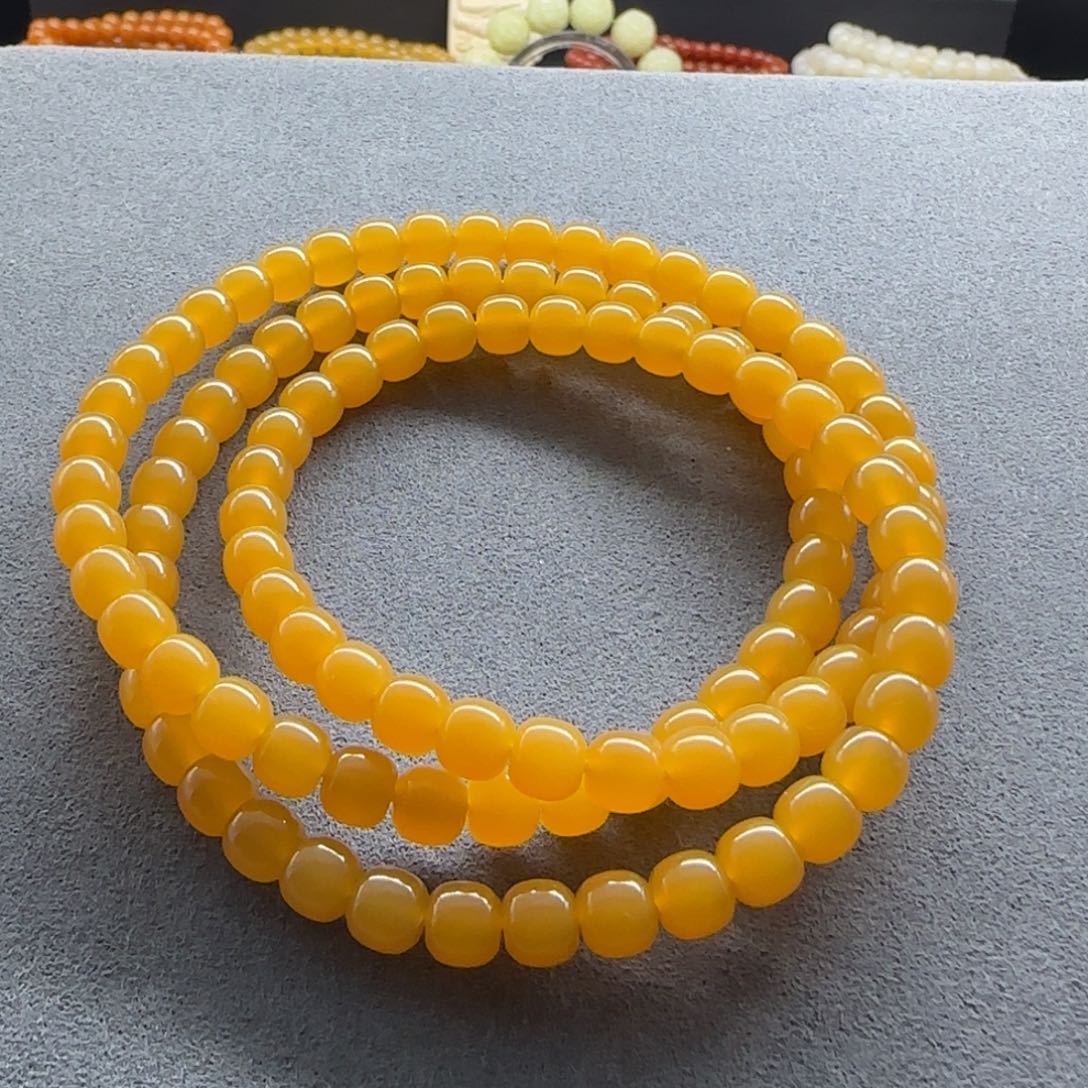 石英质玉（缅黄）手串未镶嵌