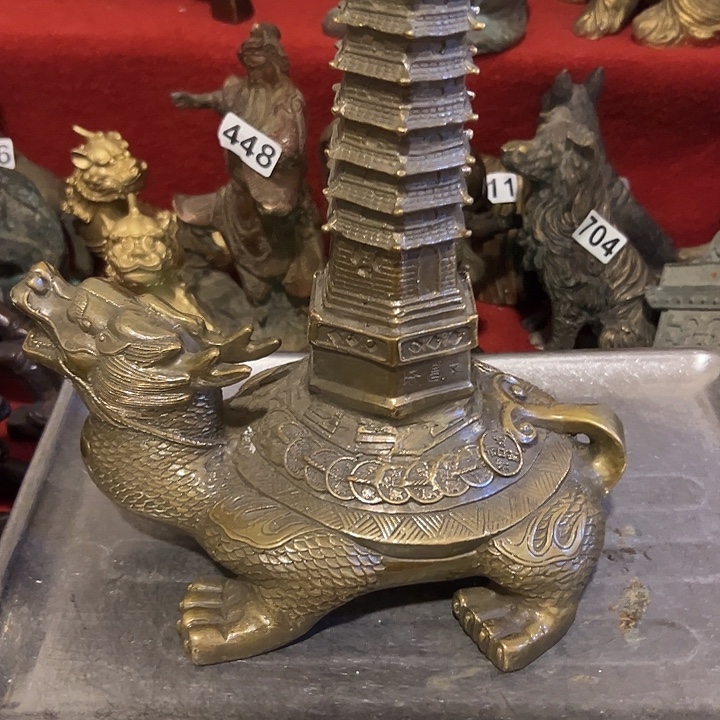 看***切黄铜摆件，文房工艺品摆件