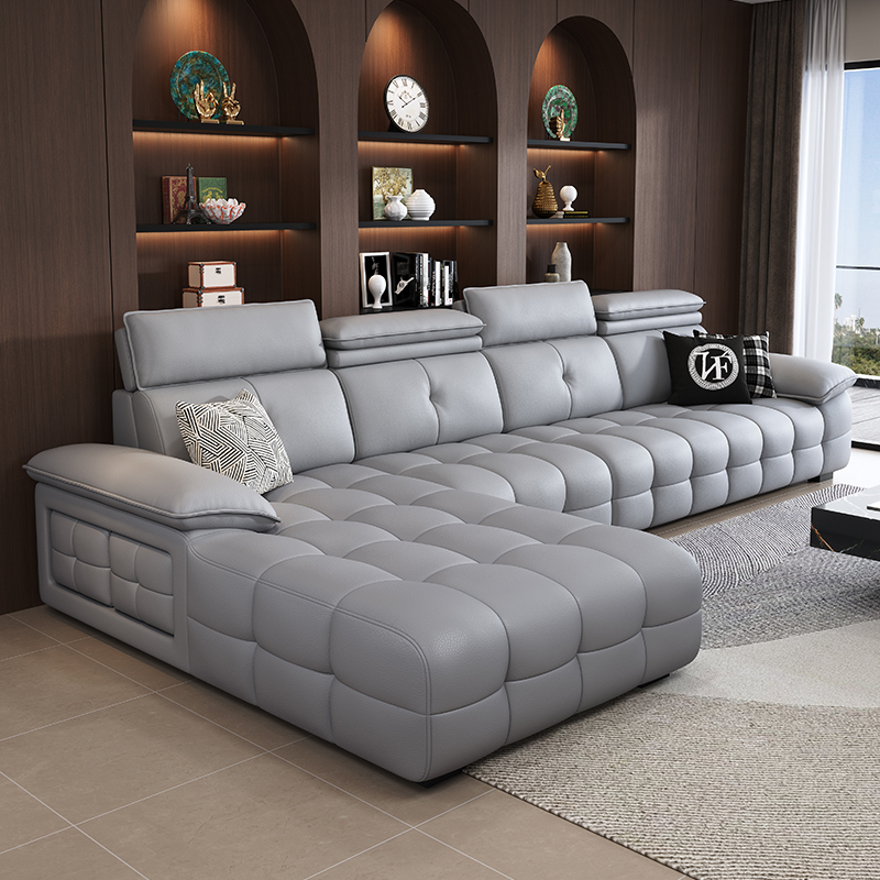 意式轻奢高靠劳伦斯真皮沙发头层牛皮沙发简约极简皮沙发现代贵妃