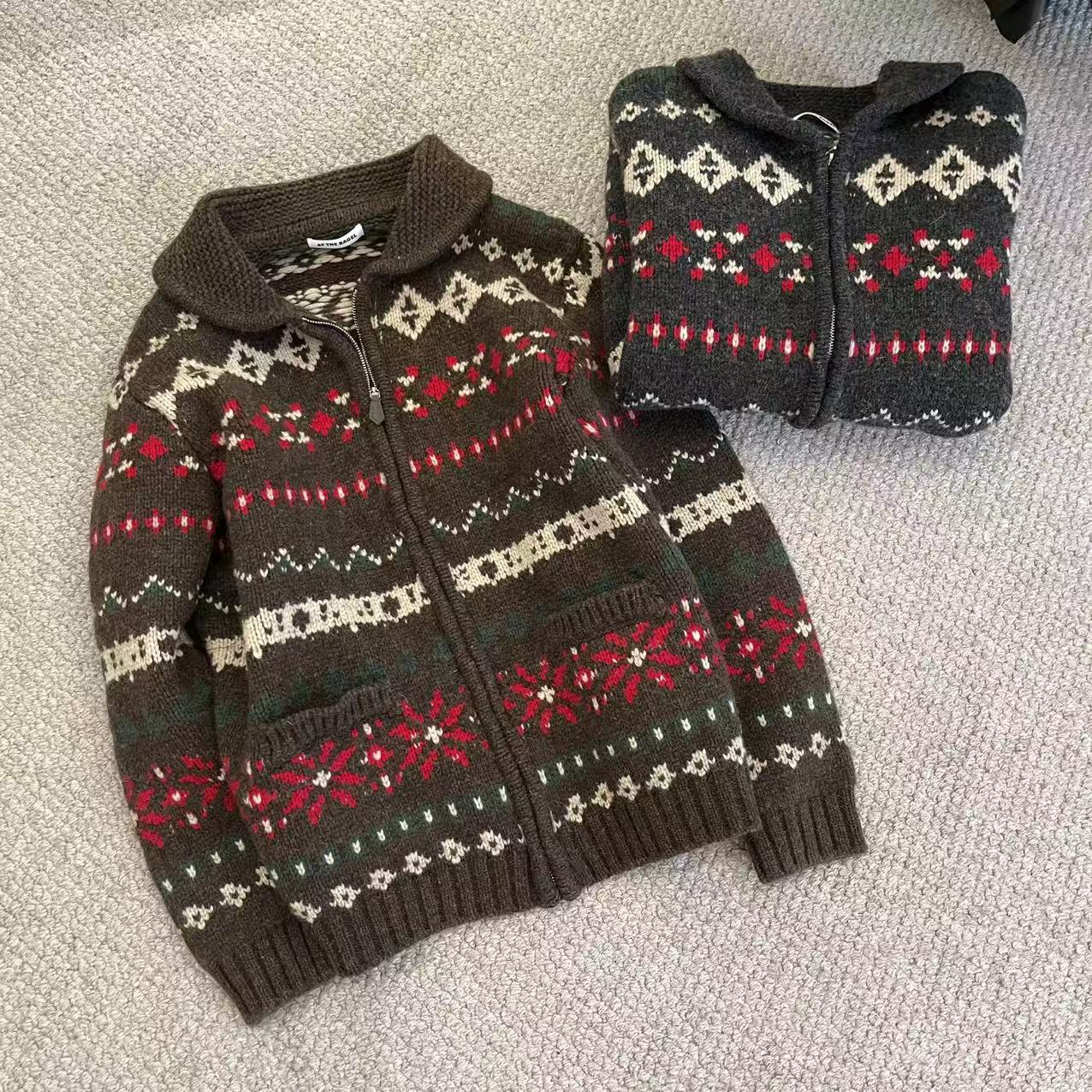 新款气质休闲韩版简约长袖拉链开衫毛衣Z206527