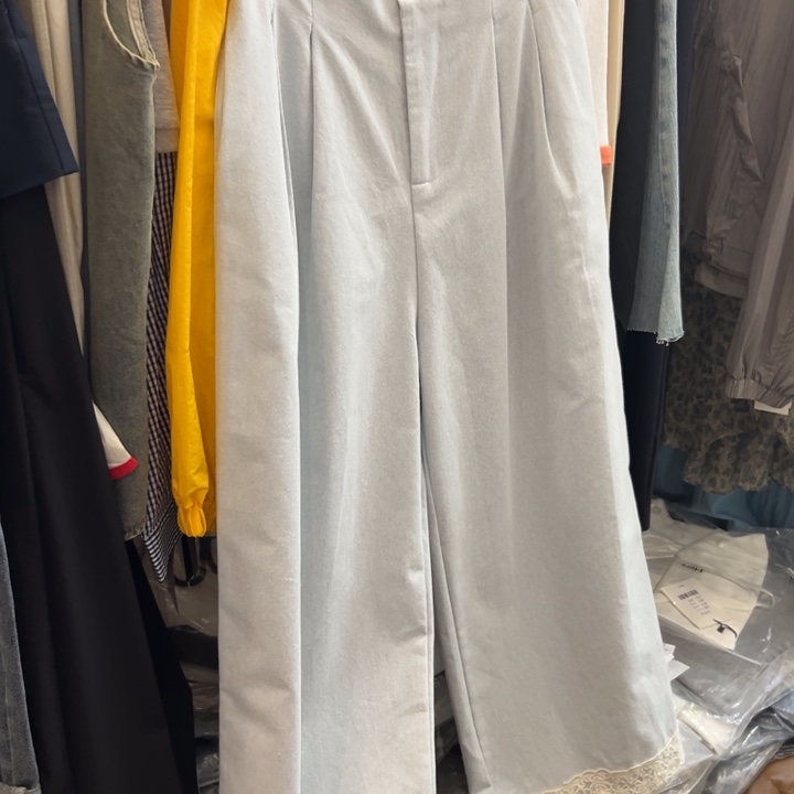 模特自留 蓝色休闲裤 M