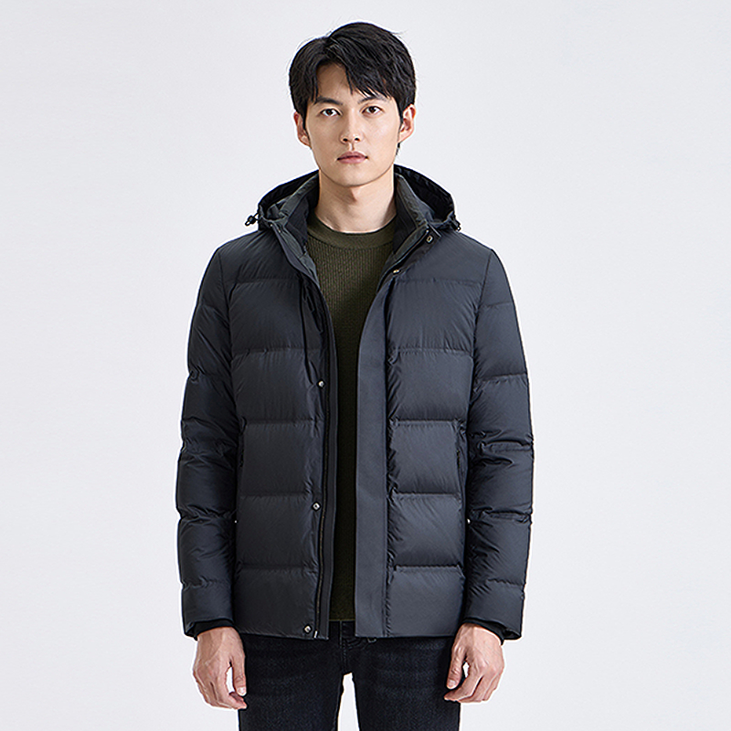 seven7/柒牌专柜秋冬连帽保暖男款加厚防风冬季羽绒服727E71170