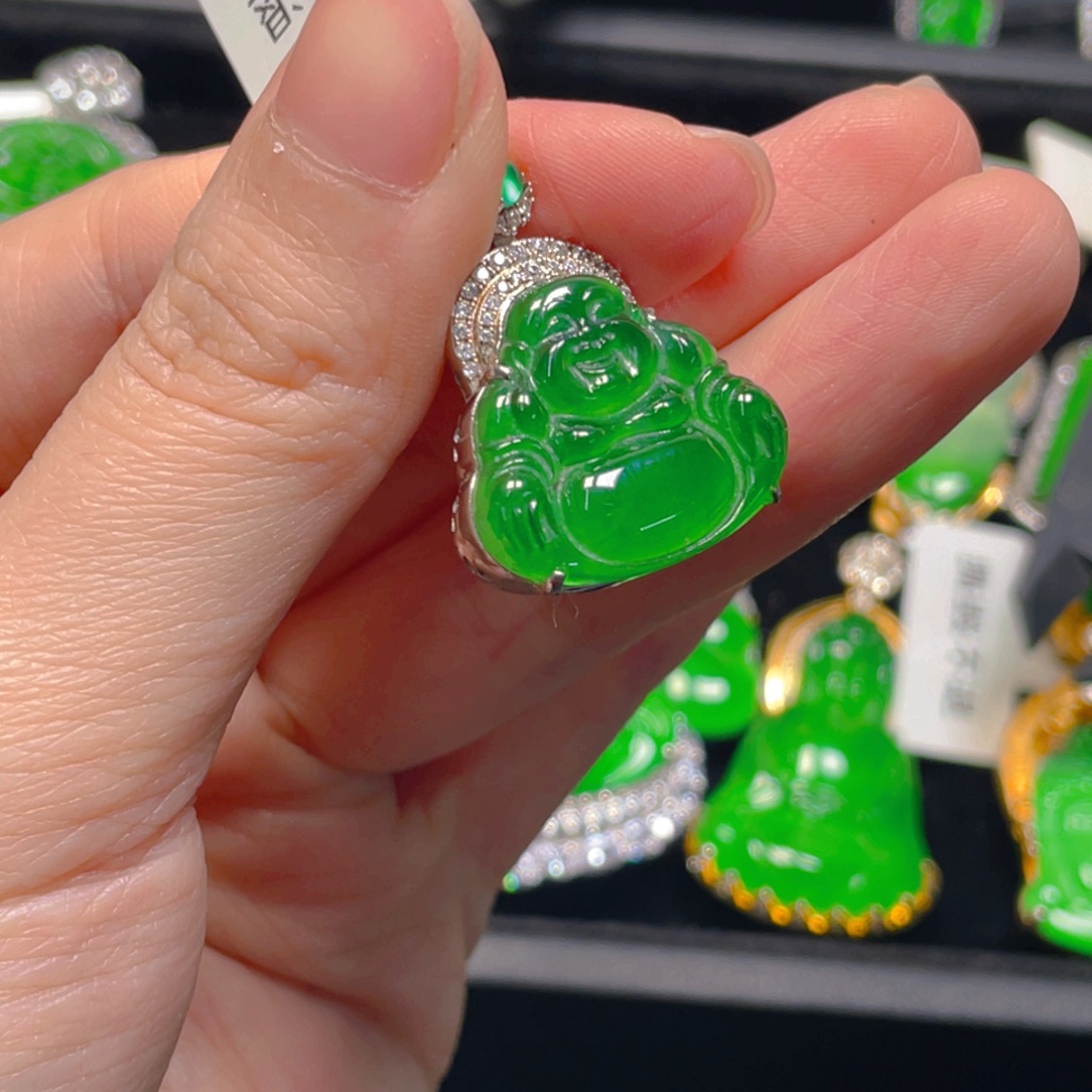 翡翠银S925镶嵌吊坠(不含链)