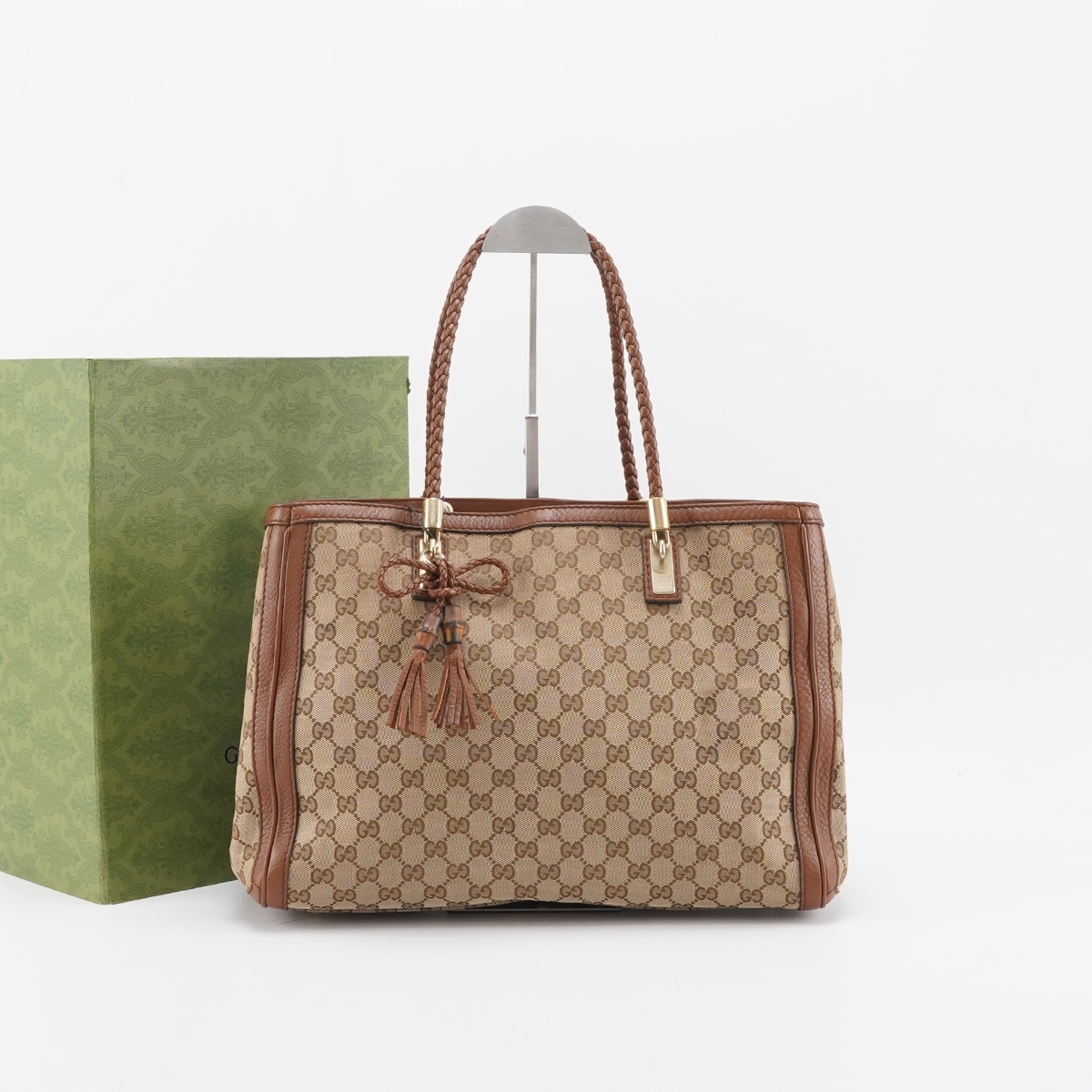 95新 GUCCI/古驰 【小清专属】蝴蝶结流苏挂坠 托特包/BGH003690102