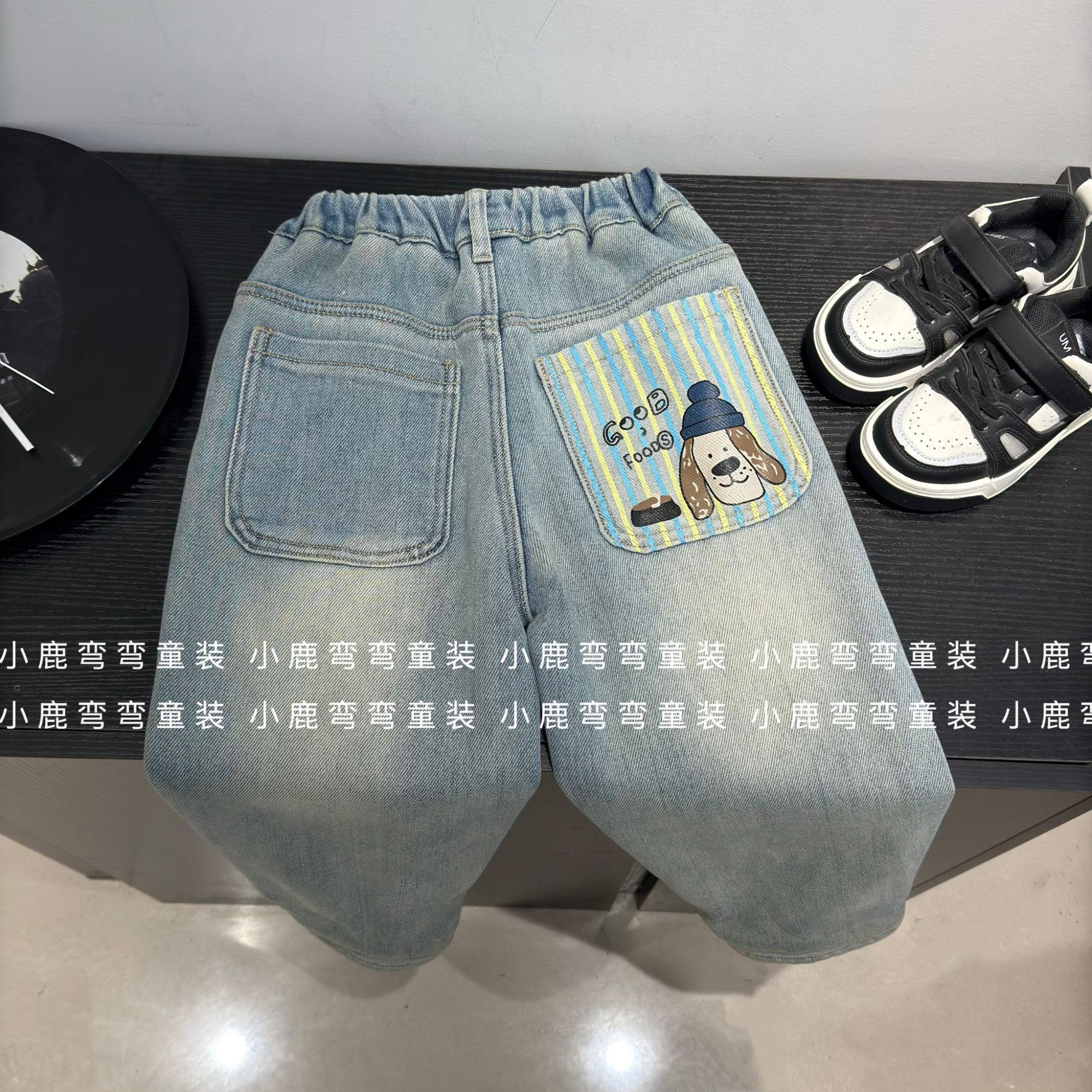 C251420春秋后袋GOOD小狗牛仔裤
