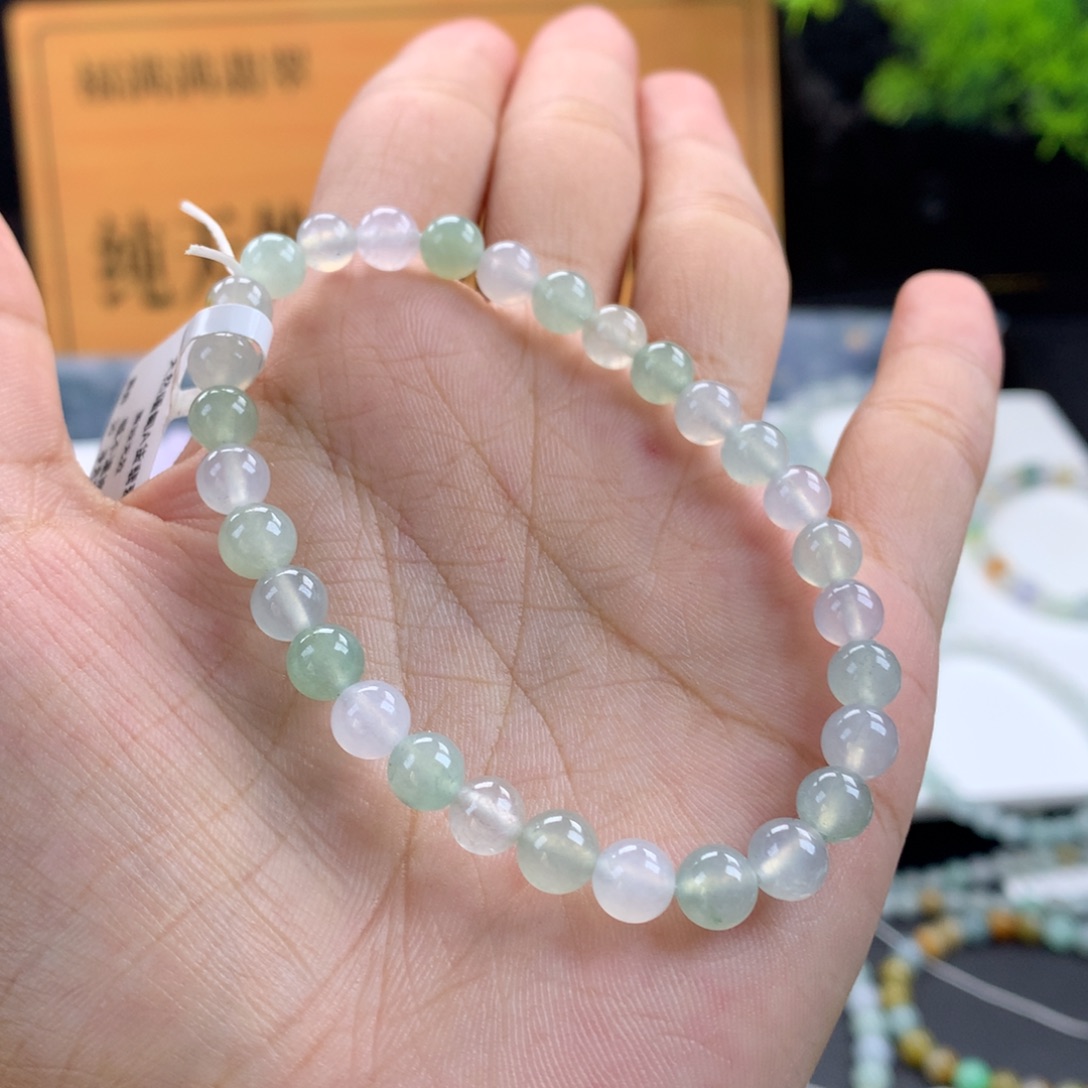 翡翠未镶嵌手链卡6.5