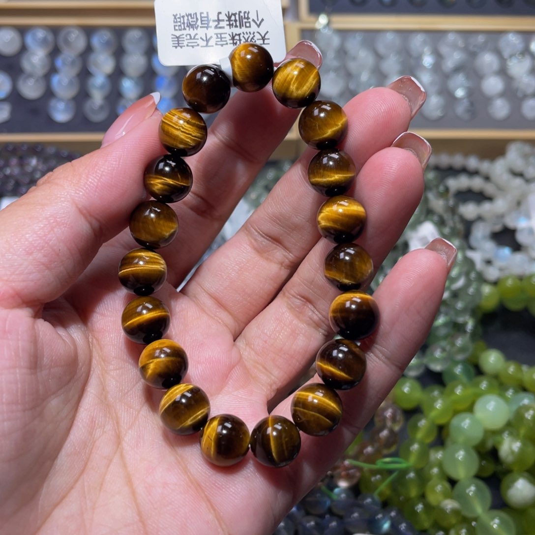 木变石（虎睛石）未镶嵌手链黄虎眼手链10mm