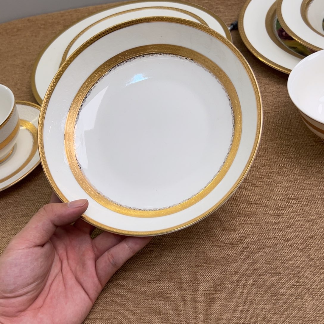 瓷片8寸深菜盘两个一单