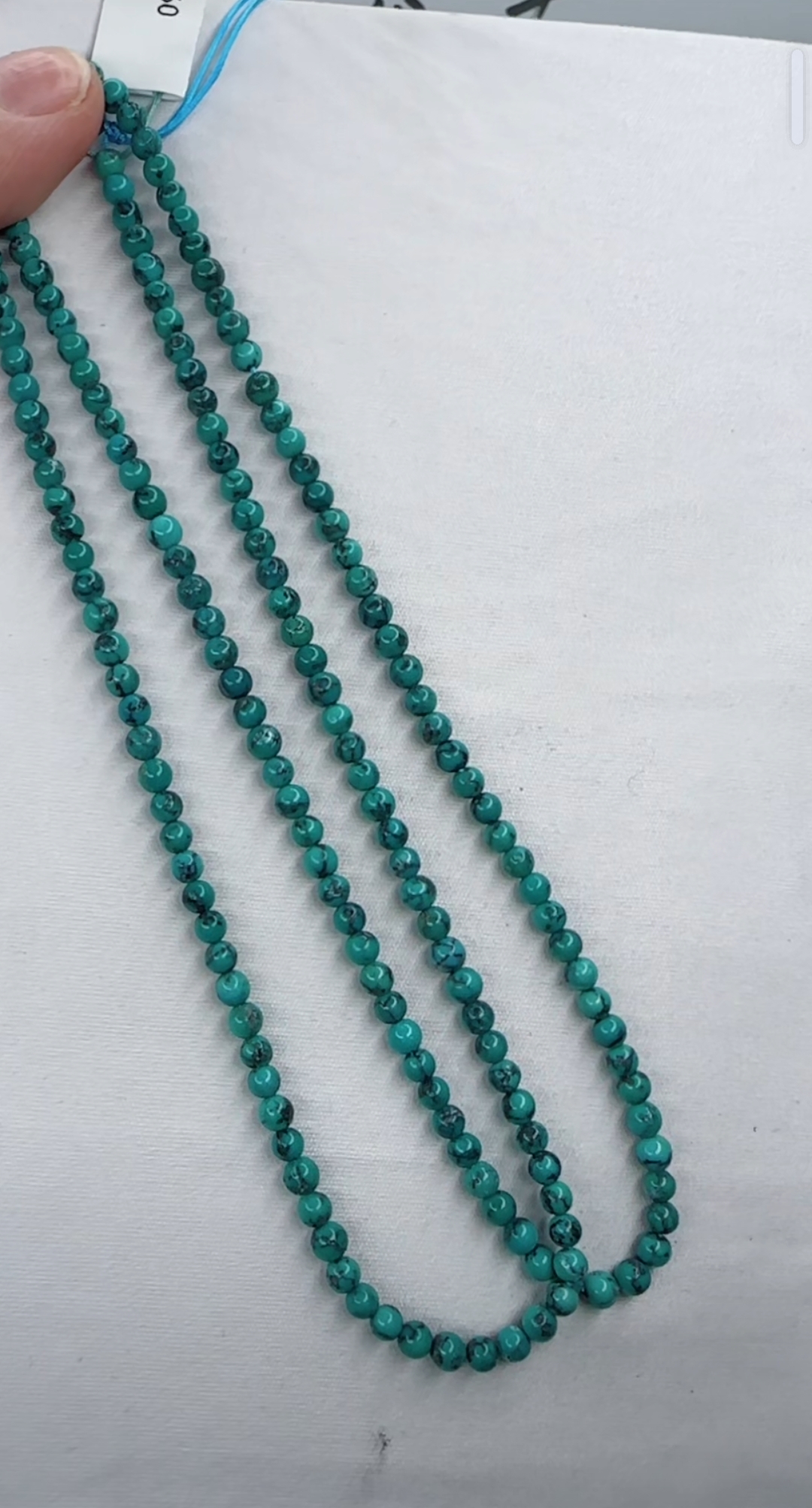 天然原矿绿松石米珠链