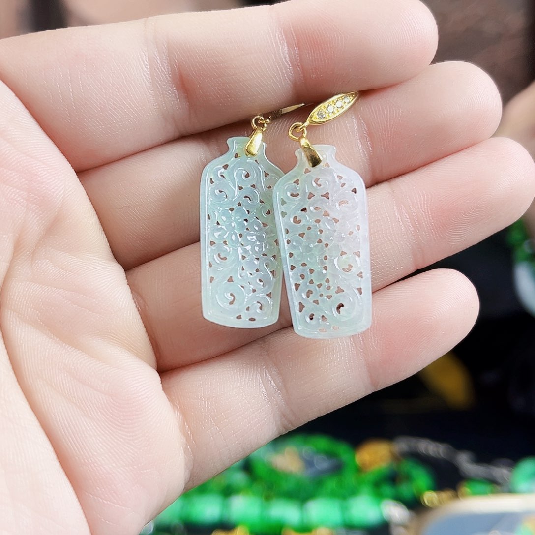 翡翠银S925镶嵌颈饰耳饰