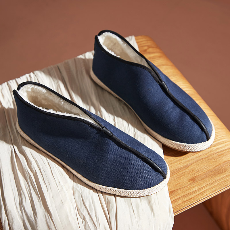 BUYUTANG/布语堂非遗民族风素面加绒保暖国风棉布鞋男女高帮棉靴