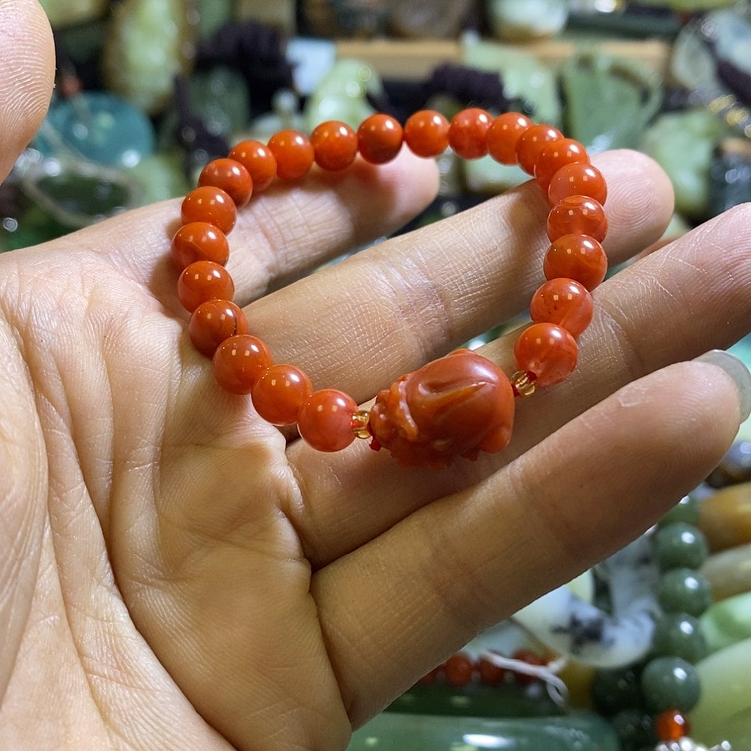南红玛瑙未镶嵌手链